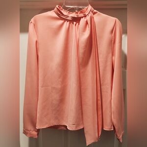 Elegant Pink Blouse with Bow Detail